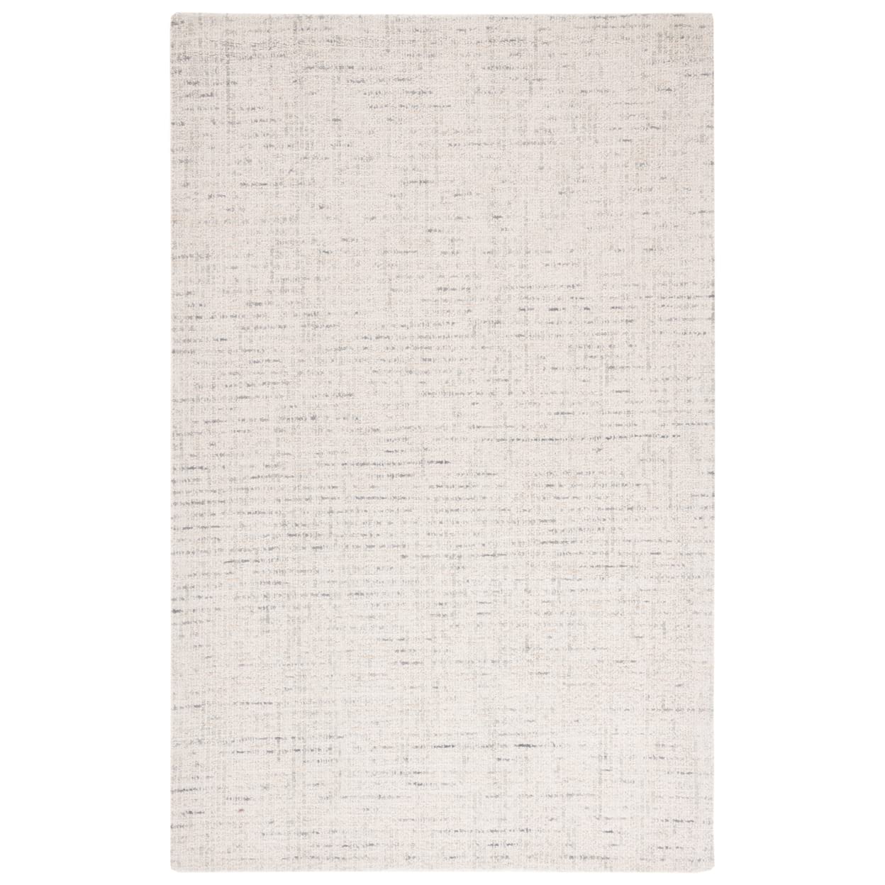 SAFAVIEH Abstract Collection Area Rug - 6' x 9', Ivory & Light Grey, Handmade Wool, Ideal for High Traffic Areas in Living Room,